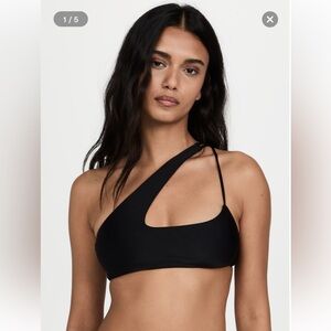 Mikoh Queensland cross shoulder bikini top black M